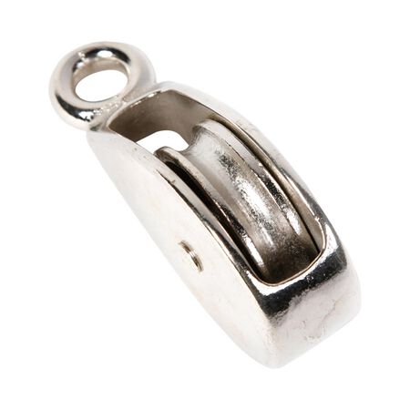 Koch Industries 1 in. D Nickel Aluminum Ridge Eye Single Sheave Rigid Eye Pulley