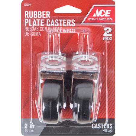 Ace 2 in. D Swivel Soft Rubber Caster 80 lb 1 pk