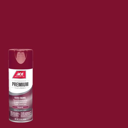 Ace Premium Gloss Burgundy Paint + Primer Enamel Spray 12 oz