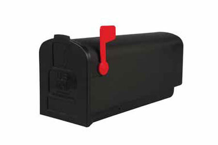 Solar Group Gibraltar Deluxe Polybox Plastic Post Mounted Mailbox Black 9-9/16 in. H x 19-3/8