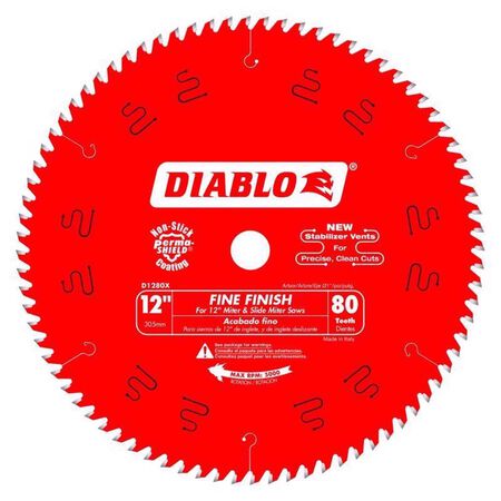 Diablo 12 in. D X 1 in. TiCo Hi-Density Carbide Finishing Saw Blade 80 teeth 1 pk