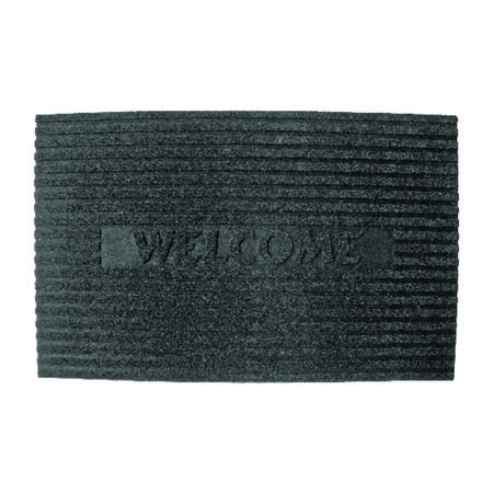 J & M Home Fashions 30 L X 18 W Charcoal Welcome Rubber Nonslip Door Mat