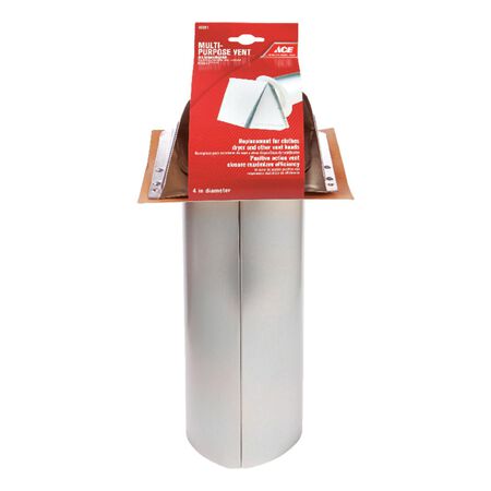 Ace 4 in. W X 6 in. L Silver Aluminum Dryer Vent Hood
