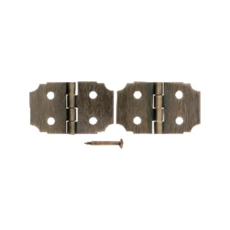 Ace 5/8 in. W X 1 in. L Antique Brass Brass Decorative Hinge 2 pk