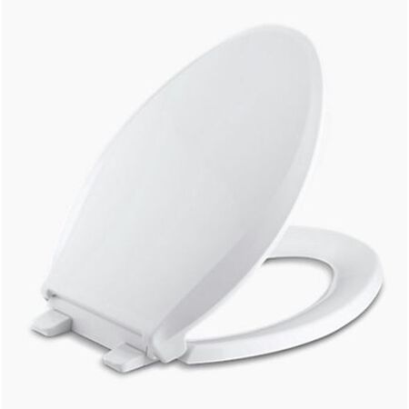Kohler Cachet Slow Close Elongated White Plastic Toilet Seat
