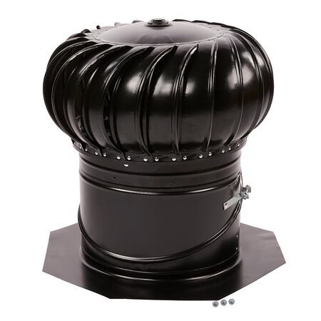 Vent Turbine w/Base Black 12"