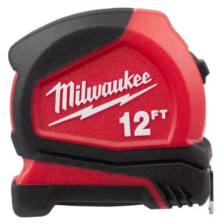 Milwaukee 12 ft. L x 1.32 in. W Compact Tape Measure 1 Pack