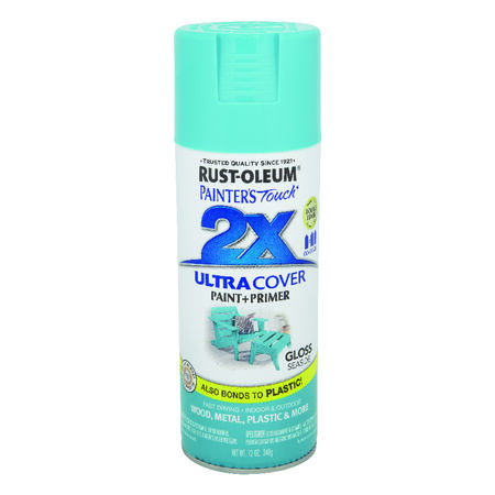 Rust-Oleum Painter's Touch 2X Ultra Cover Gloss Seaside Paint+Primer Spray Paint 12 oz