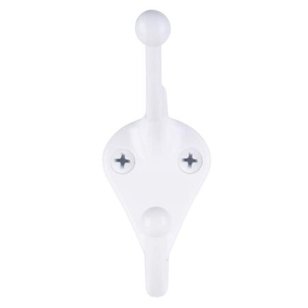 Ace 3 in. L Galvanized White Metal Small Coat and Hat Hook 2 pk