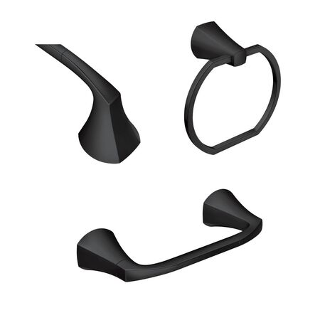 Moen Lindor Matte Black Bathroom Hardware Kit 18 in. L Zinc