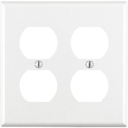 Leviton White 2 gang Thermoset Plastic Duplex Wall Plate 1 pk