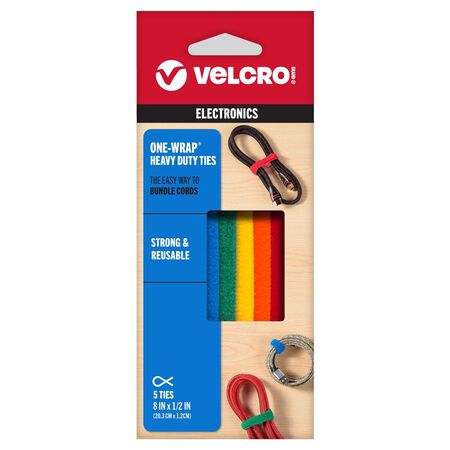 VELCRO Brand ONE-WRAP Small Nylon Ties 8 in. L 5 pk