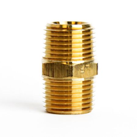 ATC 3/8 in. MPT 3/8 in. D MPT Yellow Brass Hex Nipple
