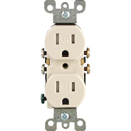 Leviton 15 amps 125 V Duplex Light Almond Outlet 5-15R 1 pk