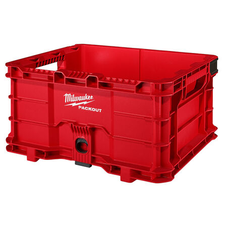 Milwaukee Packout 50 lb Red Crate 9.9 in. H X 18.6 in. W X 15.3 in. D Stackable