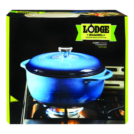 Lodge Logic Cast Iron Dutch Oven 10.5 in. 6 Blue