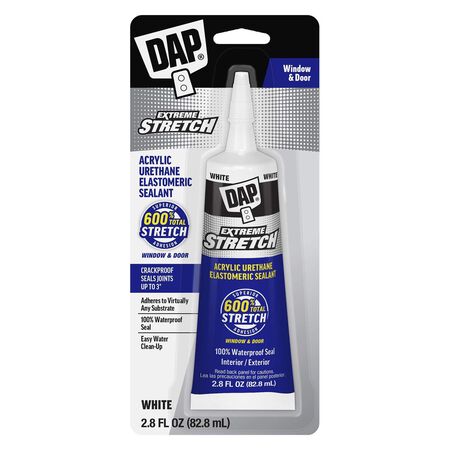 DAP Extreme Stretch White Acrylic Urethane Elastomeric Window and Door Sealant 2.8 oz.