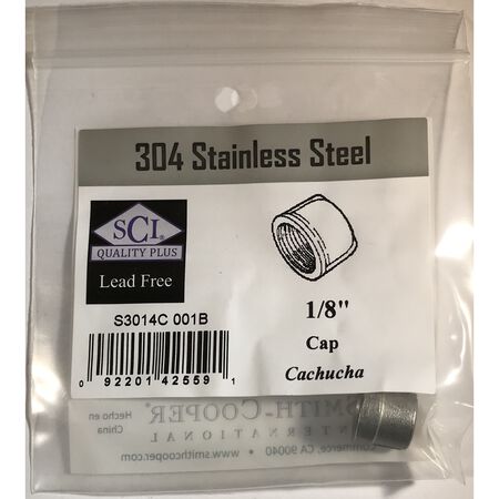 Smith-Cooper 1/8 in. FPT X 1/8 in. D FPT Stainless Steel 0.53 in. L Cap