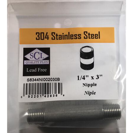 Ace 1/4 in. MPT Stainless Steel 3 in. L Nipple
