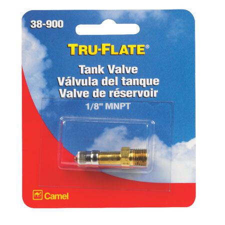 Tru-Flate Brass Tank Valve 1/8 in. Male 1 pc