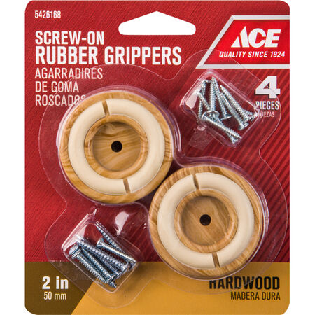 Ace Rubber Caster Cup Brown Round 2 in. W 4 pk