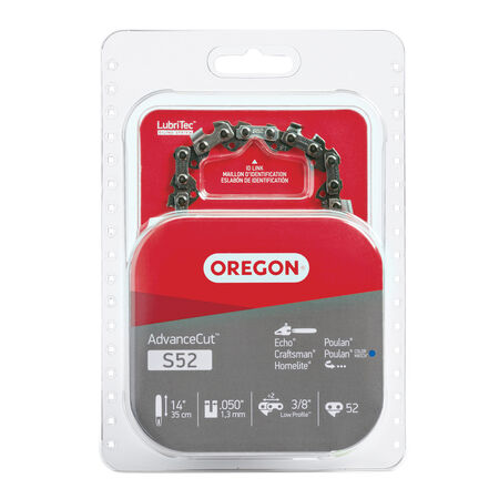 Oregon AdvanceCut S52 14 in. 52 links Chainsaw Chain