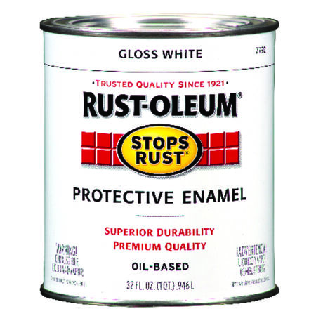 Rust-Oleum Stops Rust Indoor and Outdoor Gloss White Oil-Based Protective Paint 1 qt