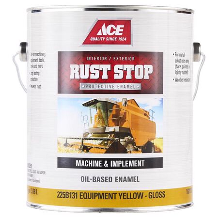Ace Rust Stop Indoor/Outdoor Gloss Equipment Yellow Oil-Based Enamel Rust Preventative Paint 1 gal
