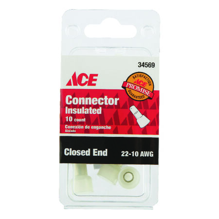 Ace Insulated Wire Closed End Connector Clear 10 pk