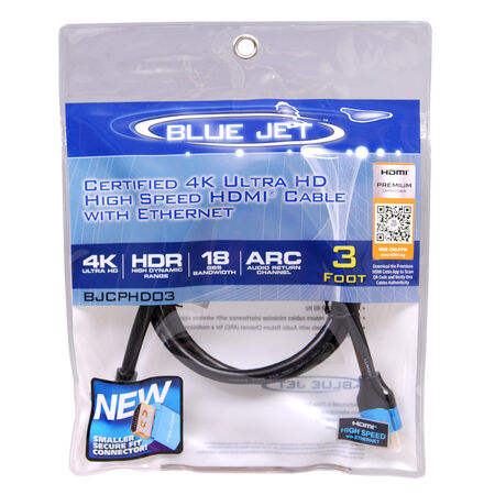 Blue Jet 3 ft. L High Speed Cable with Ethernet HDMI