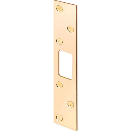 Prime-Line Security Strike 0.5 in. 1-1/8 in. x 6 in. 1-1/2 in. Brass Fits any Door Thickness 1/Carde