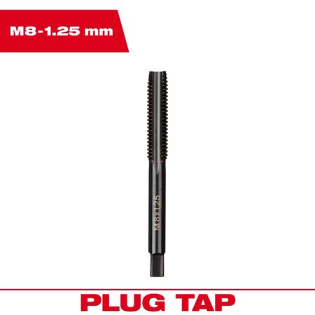 Milwaukee Metric M8x1.25 mm Straight Flute Plug Tap