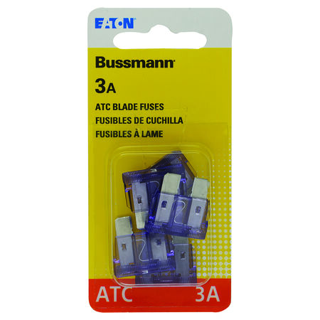 Bussmann 3 amps ATC Purple Blade Fuse 5 pk