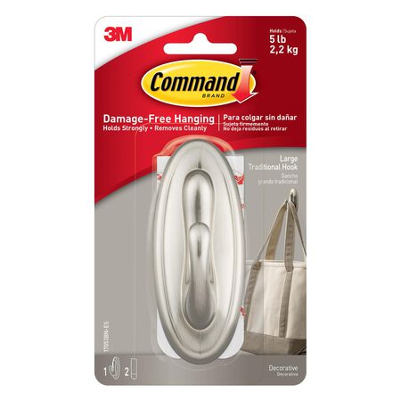 3M Command Large Plastic Designer Hooks 4.06 in. L 1 pk