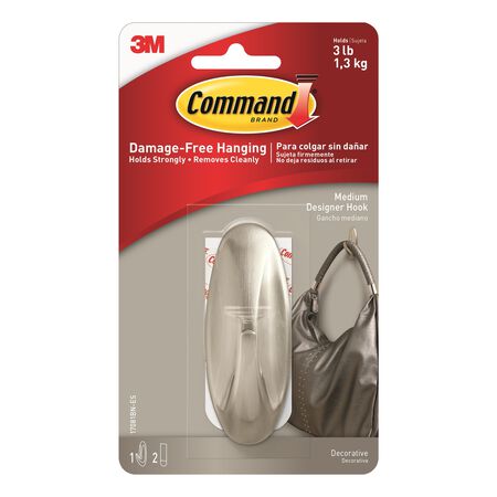 3M Command Medium Plastic Designer Hooks 3.125 in. L 1 pk