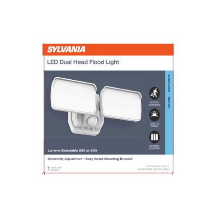Sylvania Motion-Sensing Battery Powered LED White Security Floodlight