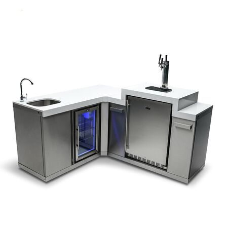 Mont Alpi Beverage center with corner, kegerator and fridge