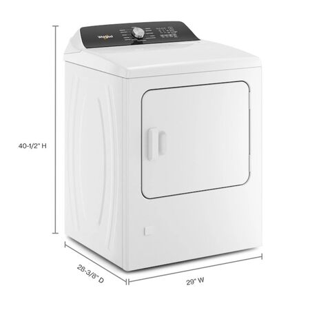 Whirlpool 7 cu. ft. White Electric Top Load Moisture Sensing Dryer with Steam