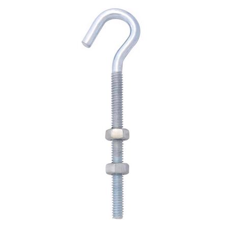 Hampton Small Zinc-Plated Silver Steel 4 in. L Clothesline Bolt Hook 80 lb 1 pk