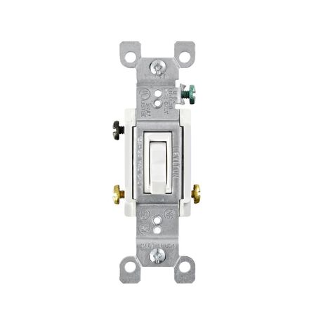 Leviton 15 amps Three Pole 3-Way Toggle AC Quiet Switch White 1 pk