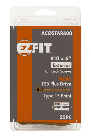 EZ Fit Exterior Tan Deck Screw  #10 x 6 in. T25 Plus Drive