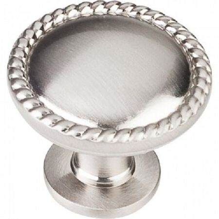 1-1/4" Diameter Cabinet Knob with Rope Trim Satin Nickel