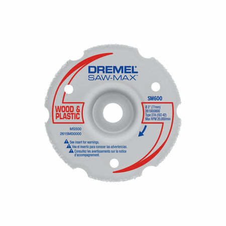 Dremel Saw-Max 3 in. D Carbide Flush Cut Wheel 1 pc
