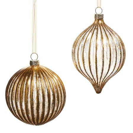 Raz Imports 4 in. Gold Ribbed Ornament