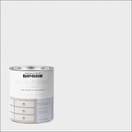 Rust-Oleum Matte Classic White Water-Based Acrylic Milk Paint 1 qt