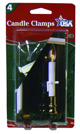 Adams Clear/White Candle Clamps 1.2 in.