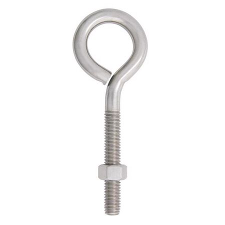 Hampton 1/2 in. X 6 in. L Stainless Stainless Steel Eyebolt Nut Included