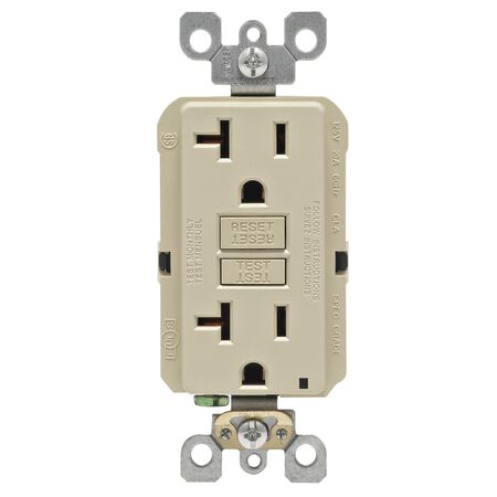 Leviton SmartlockPro 20 amps 125 V Duplex Ivory GFCI Outlet 5-20R 1 pk