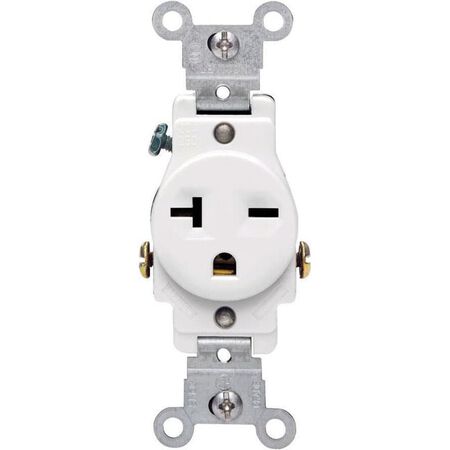 Leviton 20 amps 250 V Single White Outlet 6-20R 1 pk
