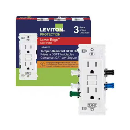 Leviton Lever Edge15 Amp 125-Volt Self Test Tamper 3 Pack
